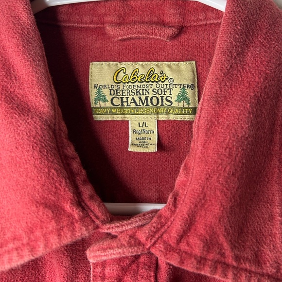 VTG Cabela’s Deerskin Chamois Flannel Shirt Men’s Large Heavyweight Button-Up - Picture 5 of 5